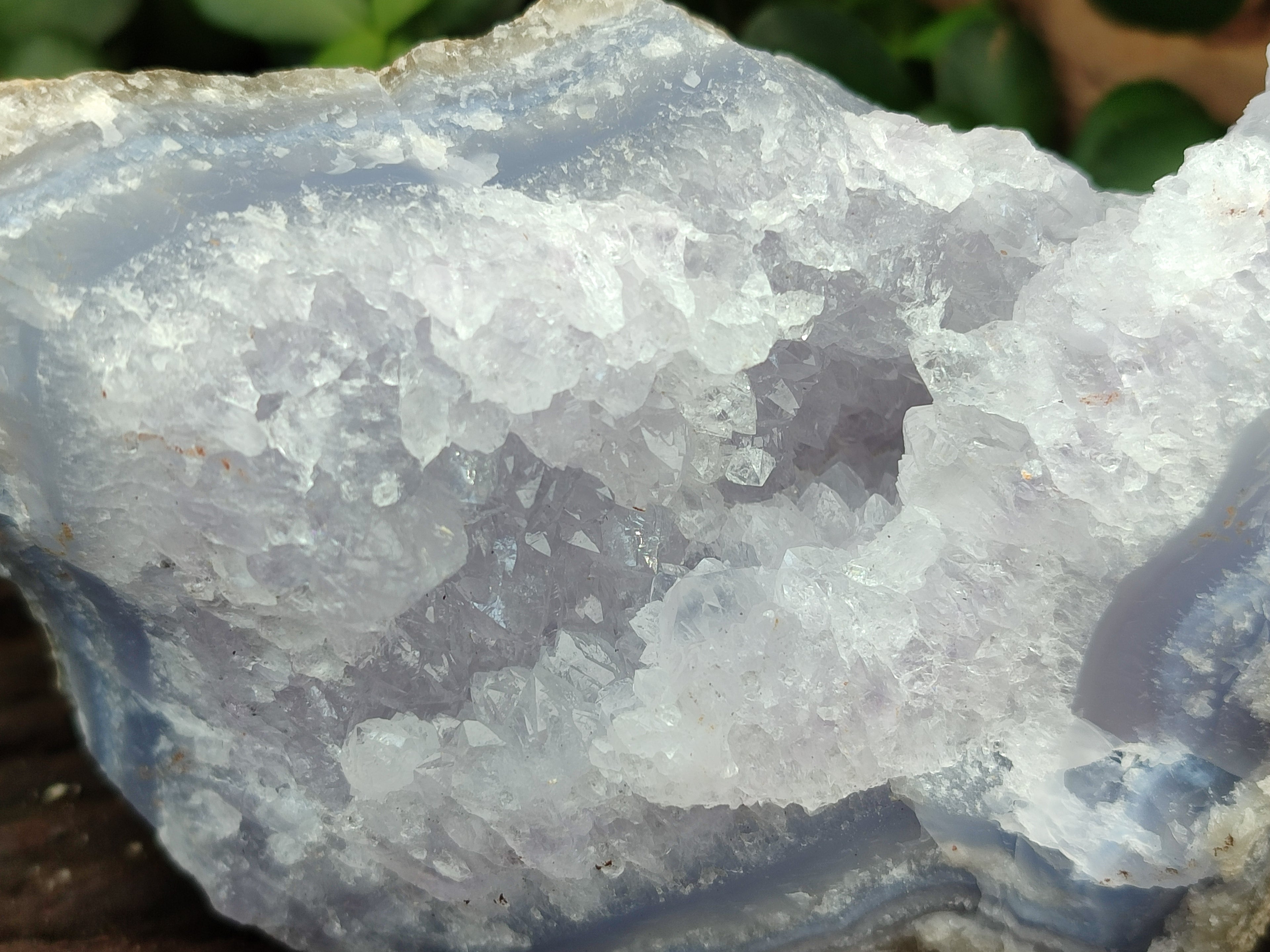 Natural Blue Lace Agate Geode Specimens x 3 From Nsanje, Malawi - Toprock Gemstones and Minerals 