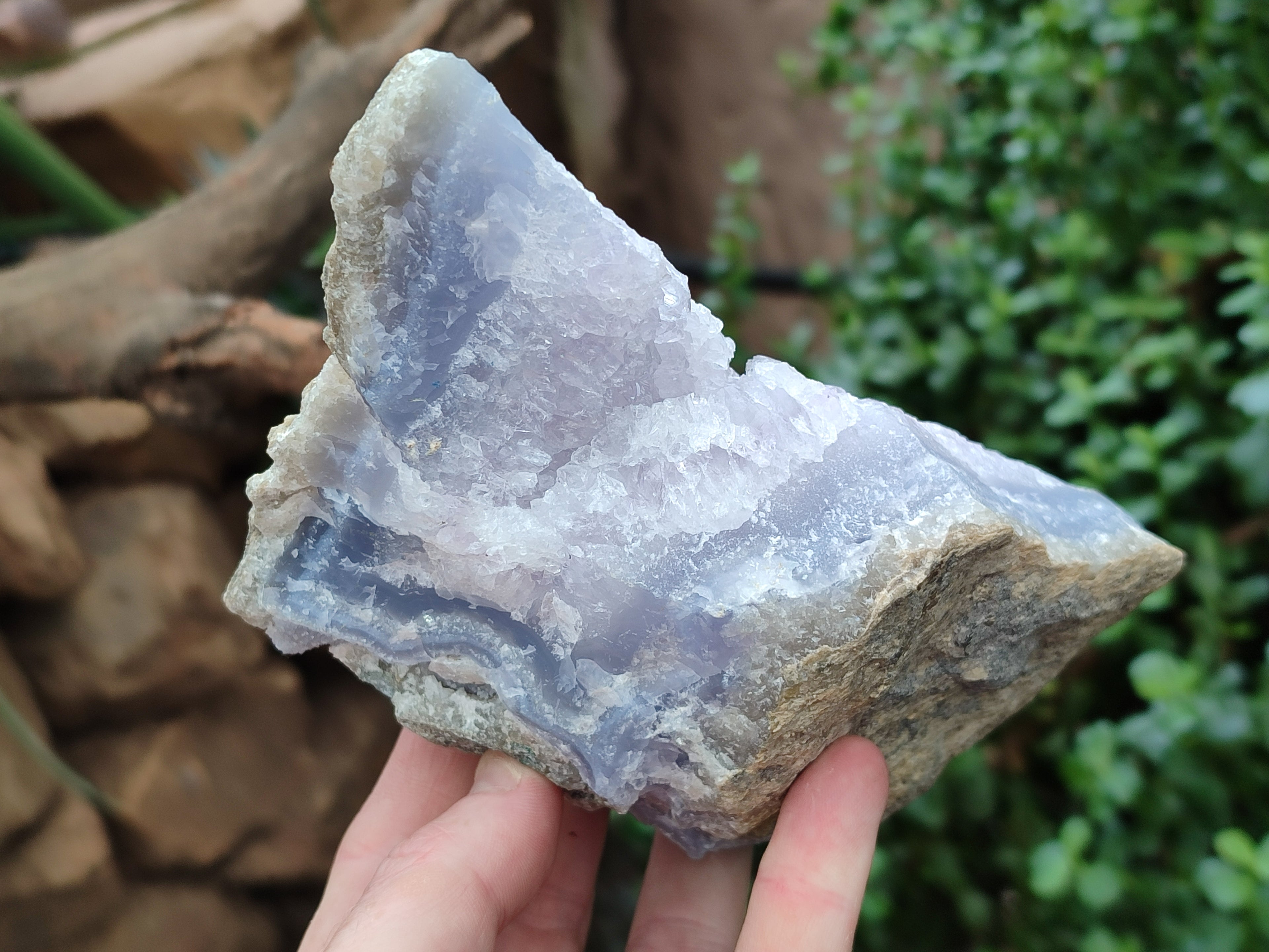 Natural Blue Lace Agate Geode Specimens x 3 From Nsanje, Malawi - Toprock Gemstones and Minerals 