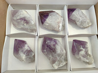 Polished Jacaranda Amethyst Quartz Crystals x 6 From Zambia - Toprock Gemstones and Minerals 