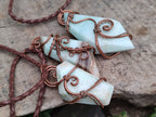 Hand Made Copper Wire Wrapped Pendants x 6 From Southern Africa - Toprock Gemstones and Minerals 