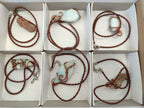 Hand Made Copper Wire Wrapped Pendants x 6 From Southern Africa - Toprock Gemstones and Minerals 