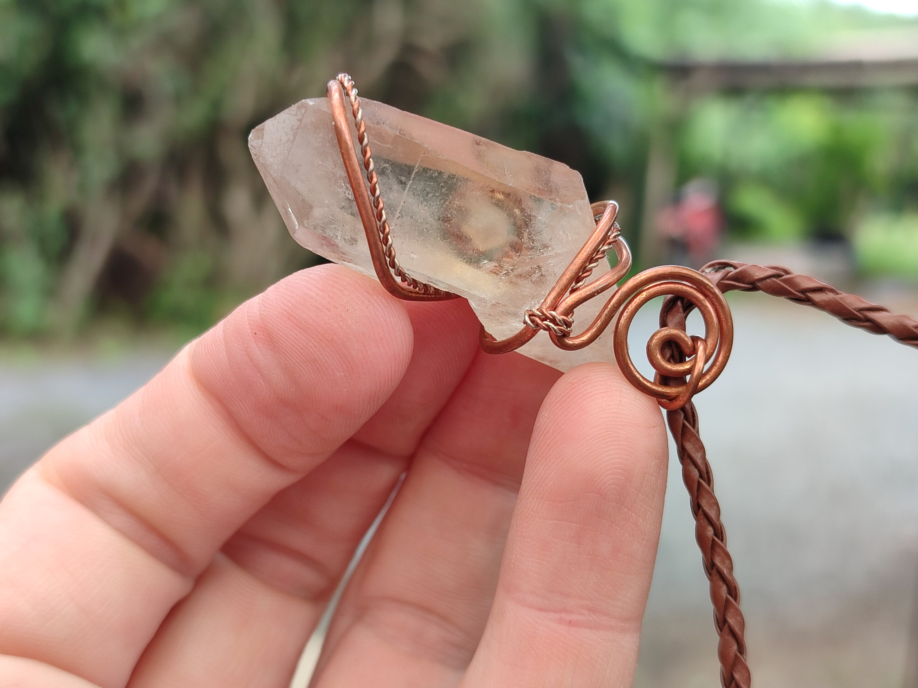 Hand Made Copper Wire Wrapped Pendants x 6 From Southern Africa - Toprock Gemstones and Minerals 