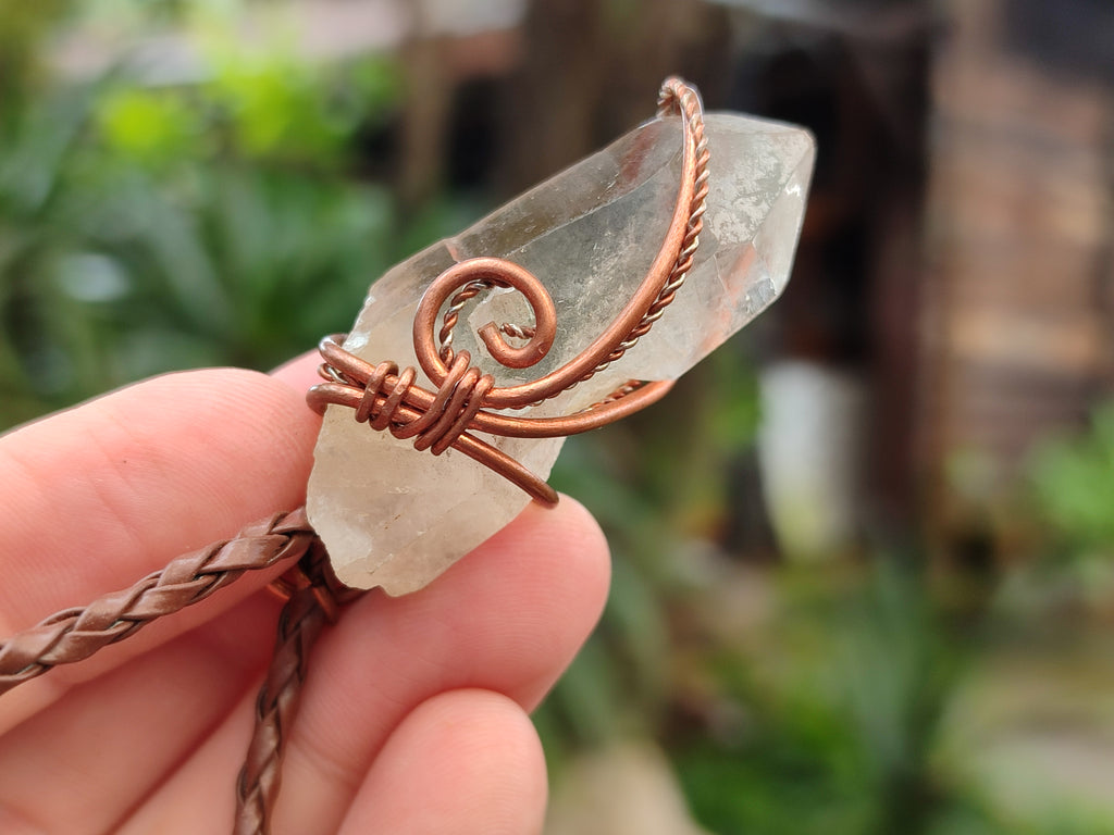 Hand Made Copper Wire Wrapped Pendants x 6 From Southern Africa - Toprock Gemstones and Minerals 