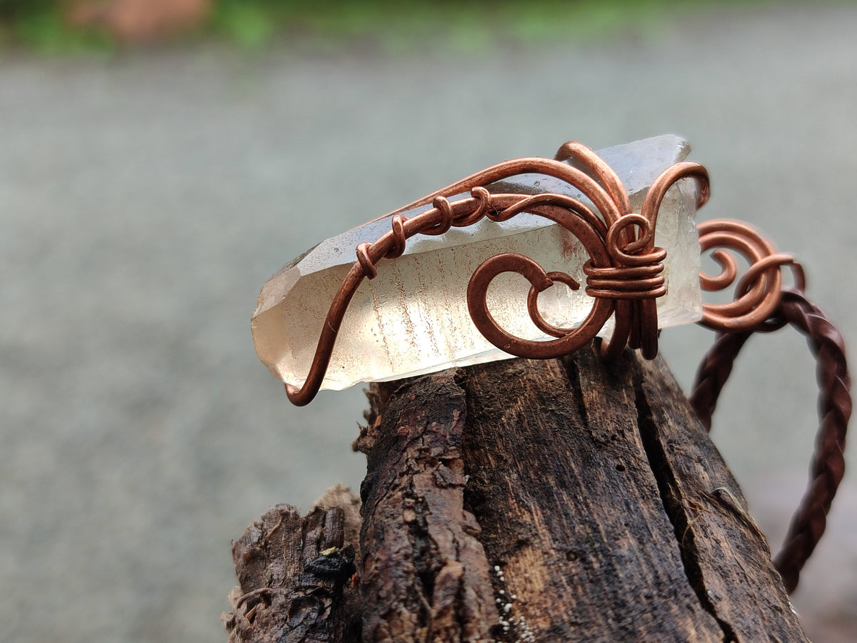 Hand Made Copper Wire Wrapped Pendants x 6 From Southern Africa - Toprock Gemstones and Minerals 