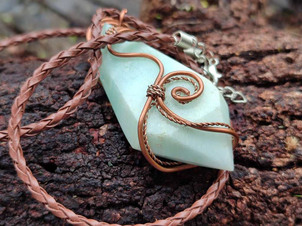 Hand Made Copper Wire Wrapped Pendants x 6 From Southern Africa - Toprock Gemstones and Minerals 