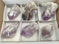 Natural Jacaranda Amethyst Quartz Crystals x 6 from Mumbwa, Zambia - Toprock Gemstones and Minerals 