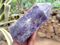 Polished Lepidolite with Pink Rubellite Points x 2 From Ambatondrazaka, Madagascar - Toprock Gemstones and Minerals 