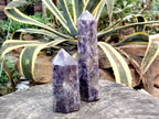 Polished Lepidolite with Pink Rubellite Points x 2 From Ambatondrazaka, Madagascar - Toprock Gemstones and Minerals 