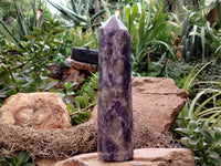 Polished Lepidolite with Pink Rubellite Points x 2 From Ambatondrazaka, Madagascar - Toprock Gemstones and Minerals 