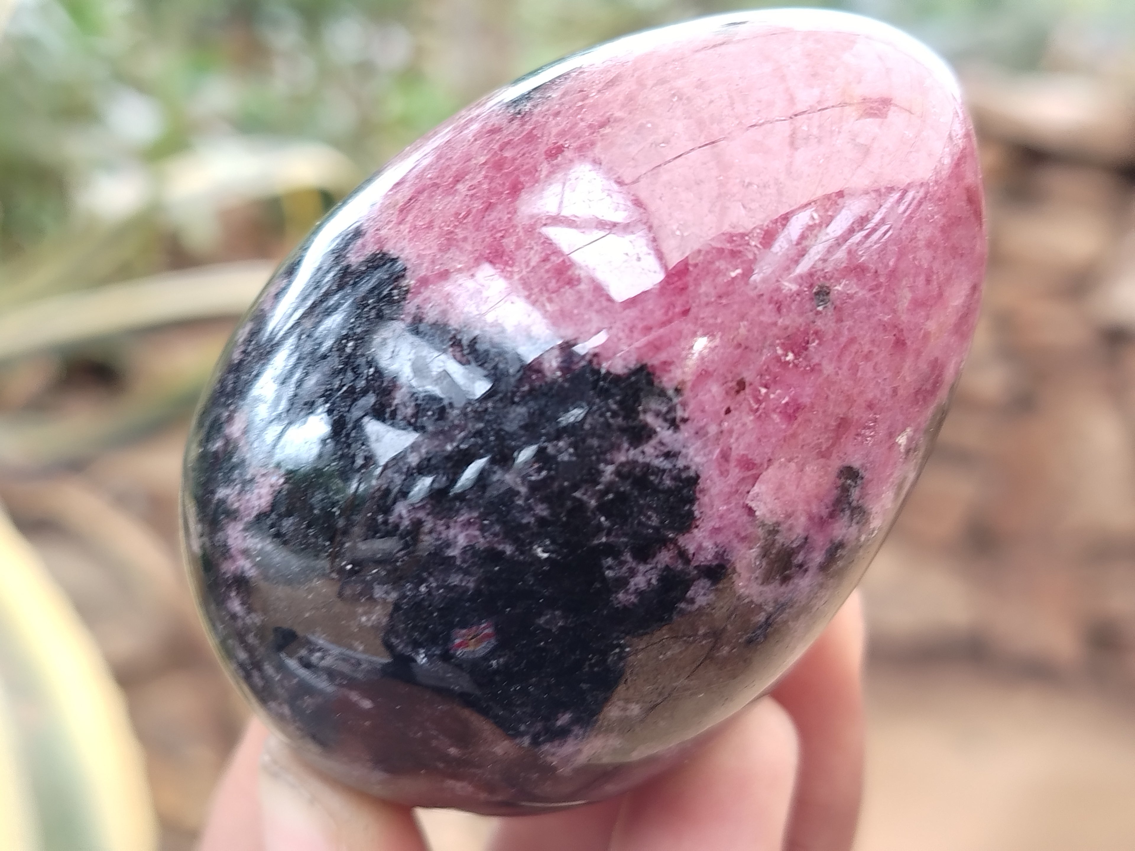 Polished Rhodonite Eggs x 6 From Ambindavato, Madagascar - Toprock Gemstones and Minerals 