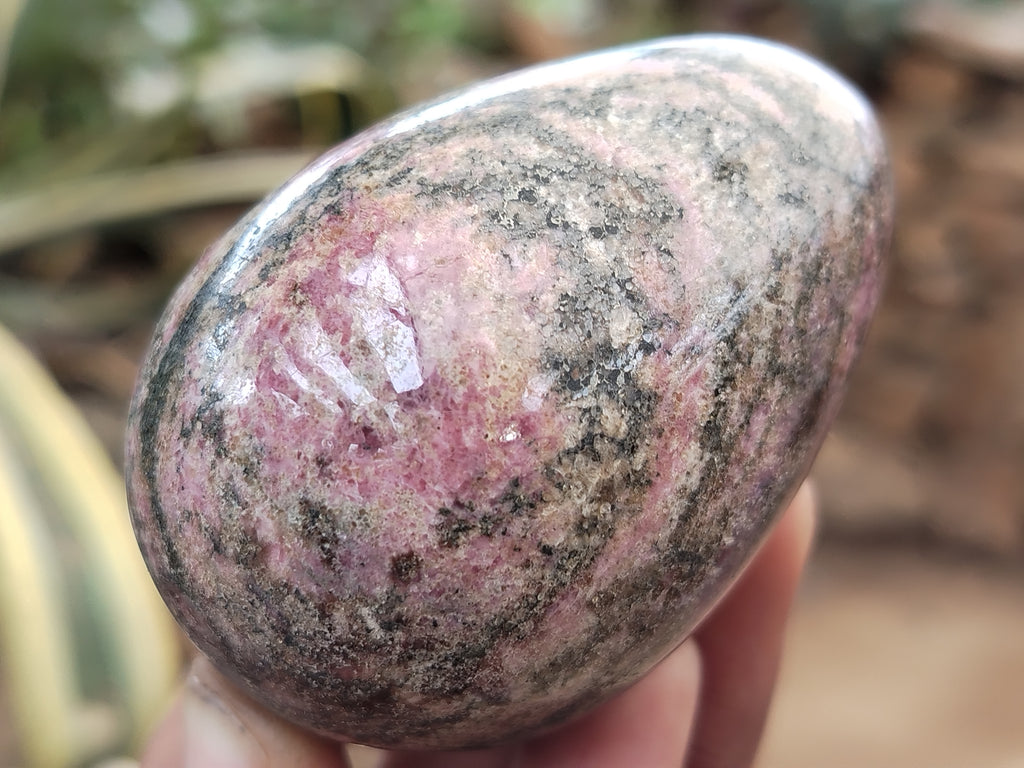 Polished Rhodonite Eggs x 6 From Ambindavato, Madagascar - Toprock Gemstones and Minerals 