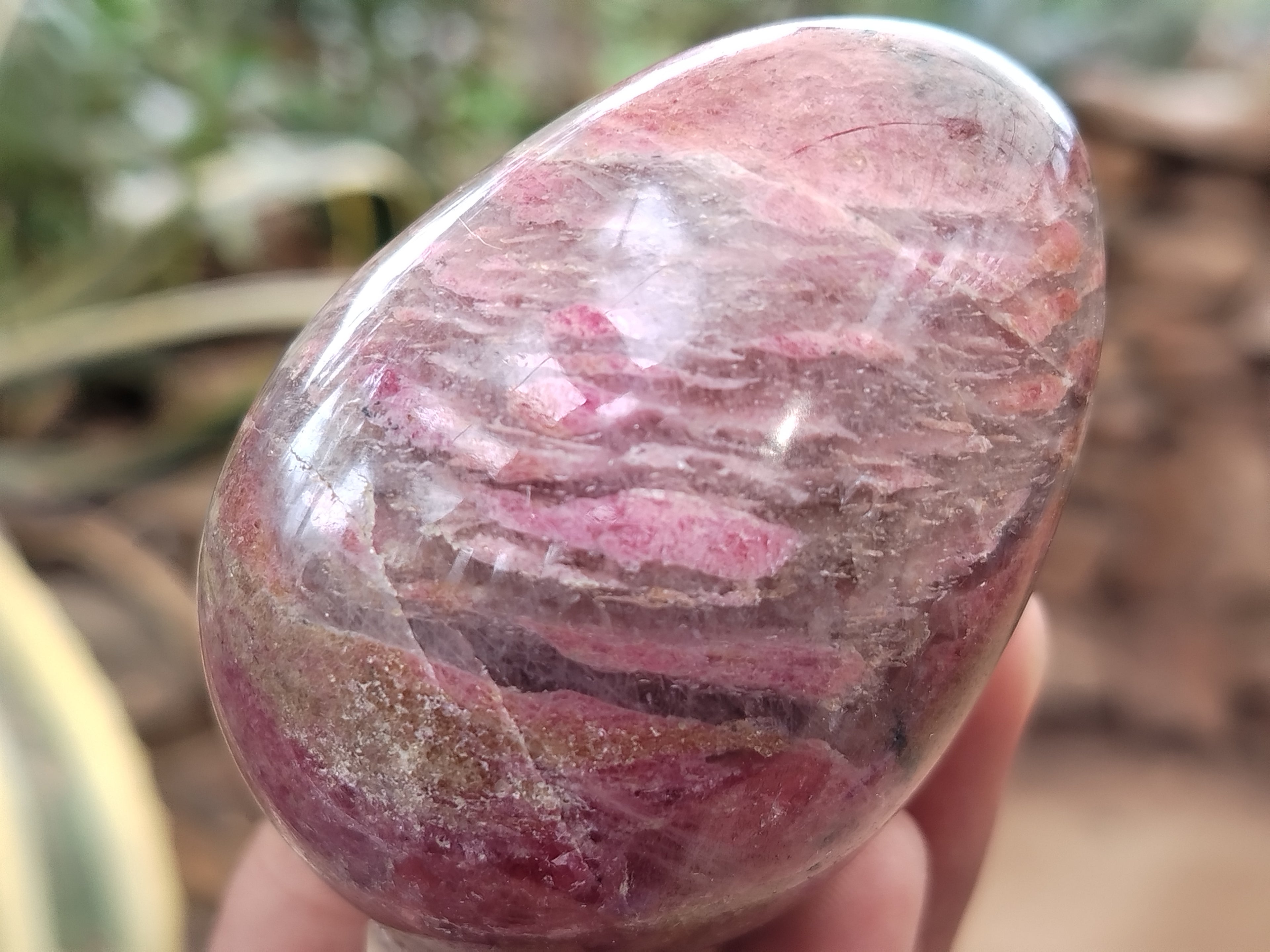 Polished Rhodonite Eggs x 6 From Ambindavato, Madagascar - Toprock Gemstones and Minerals 