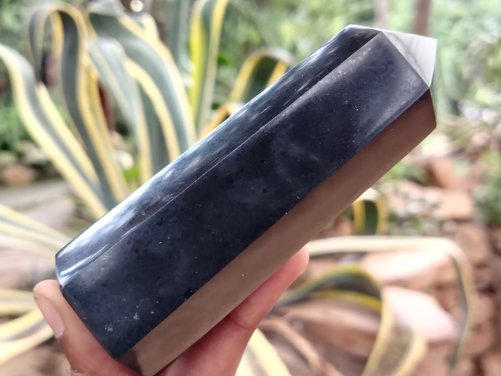 Polished Black Basalt Points x 6 From Antsirabe, Madagascar - Toprock Gemstones and Minerals 