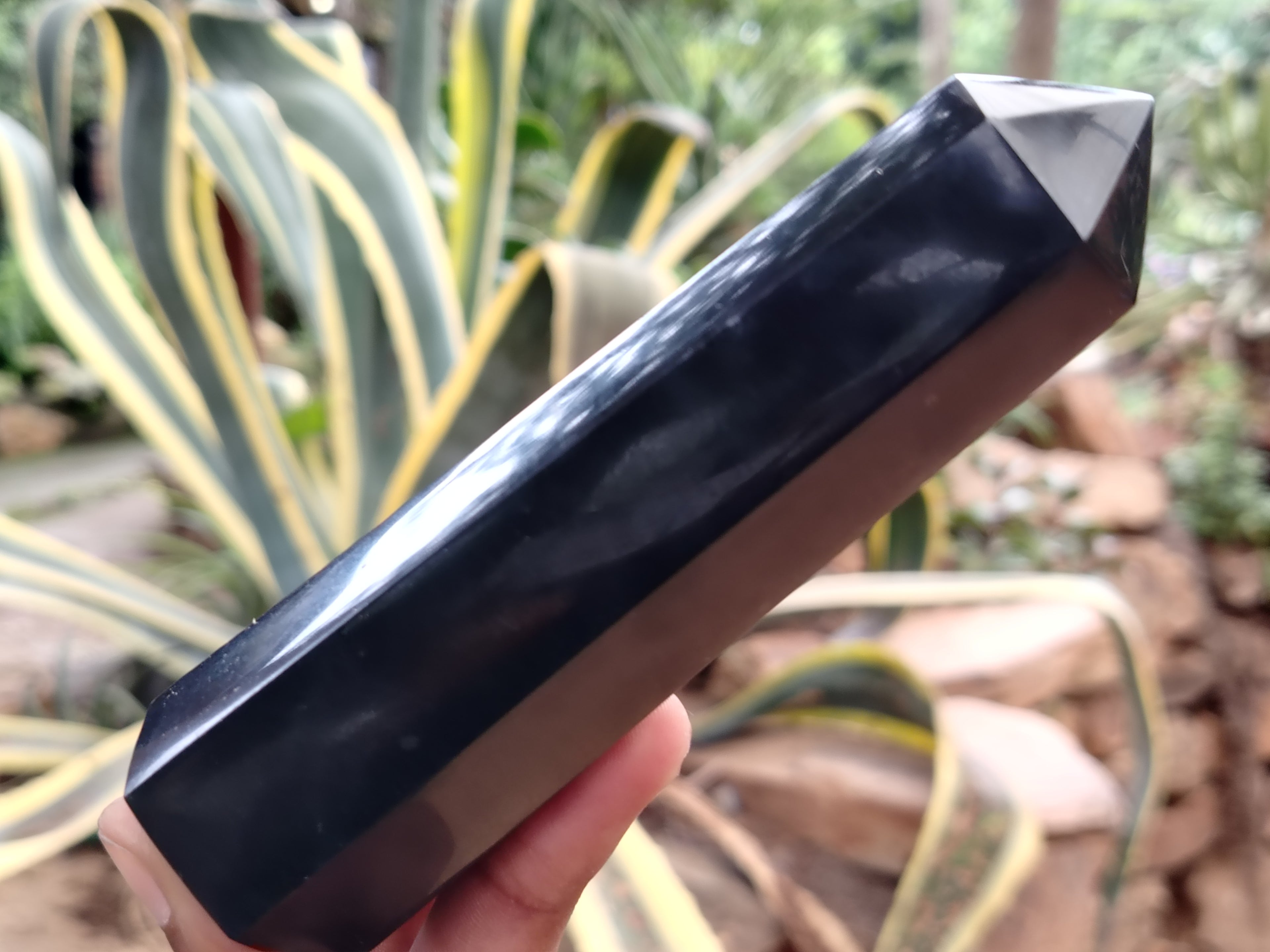 Polished Black Basalt Points x 6 From Antsirabe, Madagascar - Toprock Gemstones and Minerals 