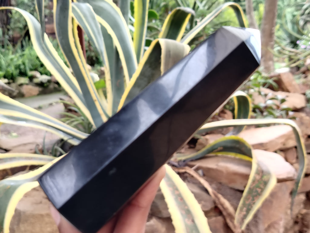 Polished Black Basalt Points x 6 From Antsirabe, Madagascar - Toprock Gemstones and Minerals 