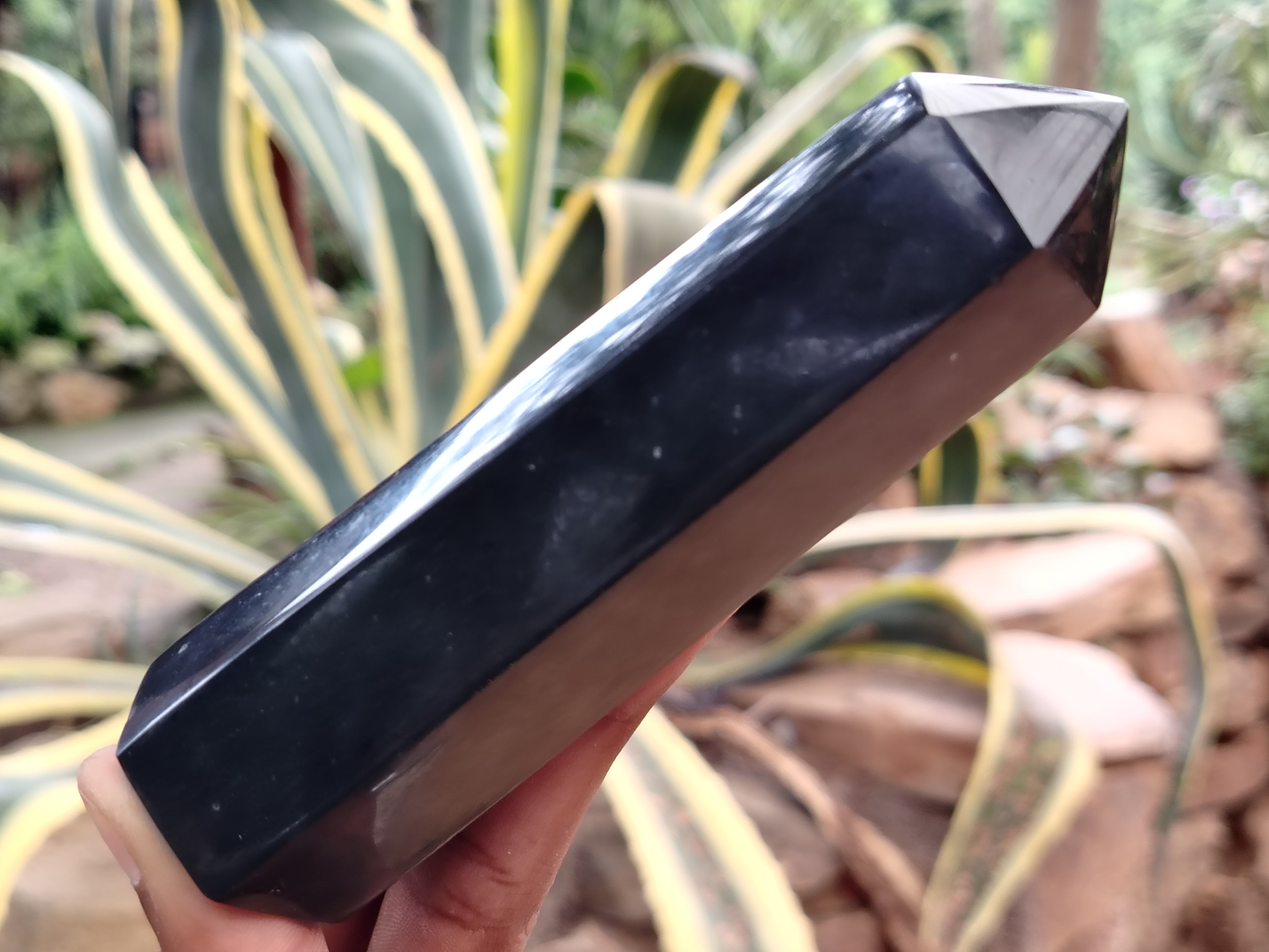 Polished Black Basalt Points x 6 From Antsirabe, Madagascar - Toprock Gemstones and Minerals 