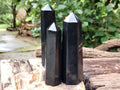 Polished Black Basalt Points x 6 From Antsirabe, Madagascar - Toprock Gemstones and Minerals 
