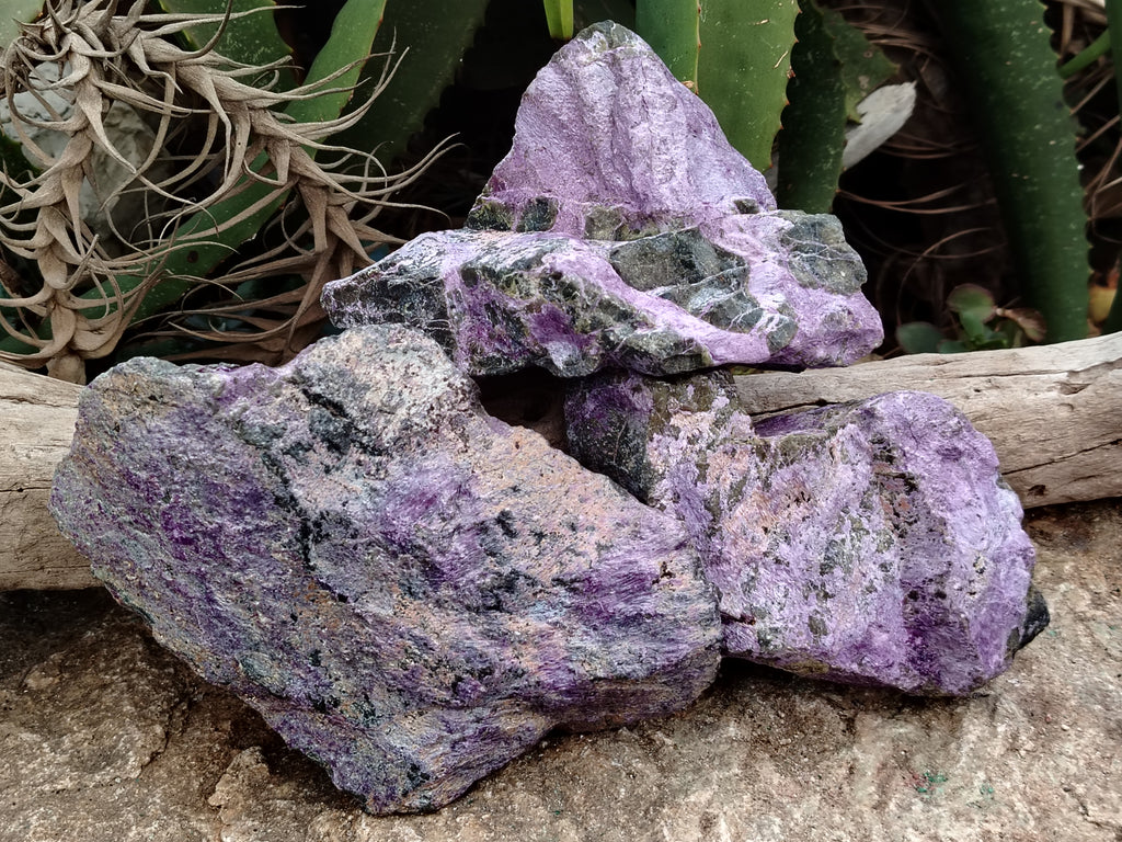 Natural Stichtite Cobbed Specimens x 3 From Barberton, South Africa - Toprock Gemstones and Minerals 