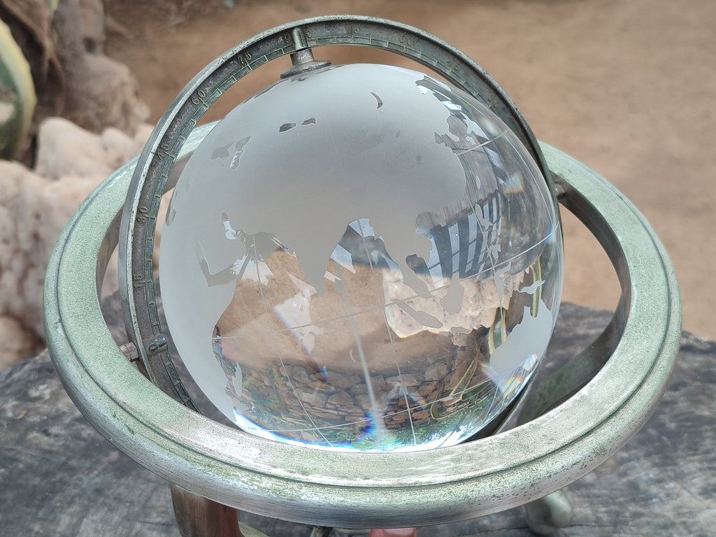 Polished Lead Glass World Globe - sold per item - From China - Toprock Gemstones and Minerals 