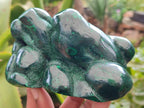 Polished Flower Banded Malachite Free Forms x 3 From Congo - Toprock Gemstones and Minerals 