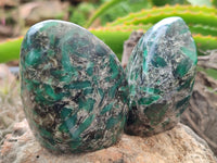 Polished Emerald Mica In Matrix Standing Free Forms x 6 From Mutoko, Zimbabwe - Toprock Gemstones and Minerals 