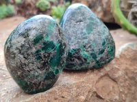 Polished Emerald Mica In Matrix Standing Free Forms x 6 From Mutoko, Zimbabwe - Toprock Gemstones and Minerals 