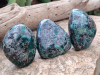 Polished Emerald Mica In Matrix Standing Free Forms x 6 From Mutoko, Zimbabwe - Toprock Gemstones and Minerals 