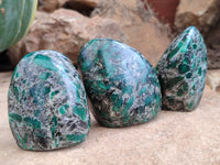 Polished Emerald Mica In Matrix Standing Free Forms x 6 From Mutoko, Zimbabwe - Toprock Gemstones and Minerals 
