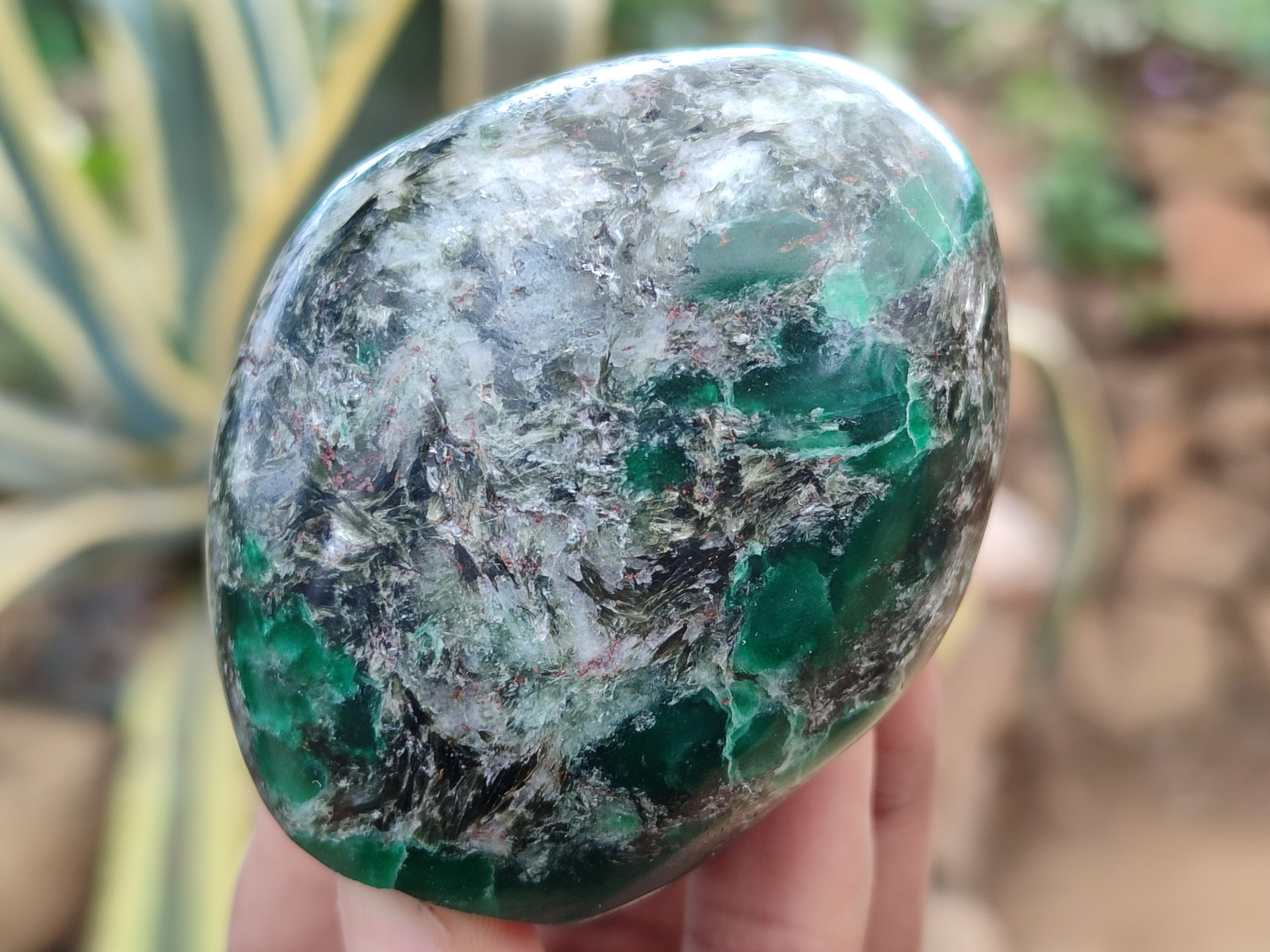 Polished Emerald Mica In Matrix Standing Free Forms x 6 From Mutoko, Zimbabwe - Toprock Gemstones and Minerals 