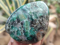 Polished Emerald Mica In Matrix Standing Free Forms x 6 From Mutoko, Zimbabwe - Toprock Gemstones and Minerals 