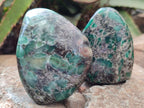 Polished Emerald Mica In Matrix Standing Free Forms x 6 From Mutoko, Zimbabwe - Toprock Gemstones and Minerals 