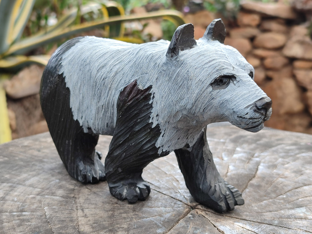 Hand Made Soapstone Panda Carving x 1 From Zimbabwe - Toprock Gemstones and Minerals 