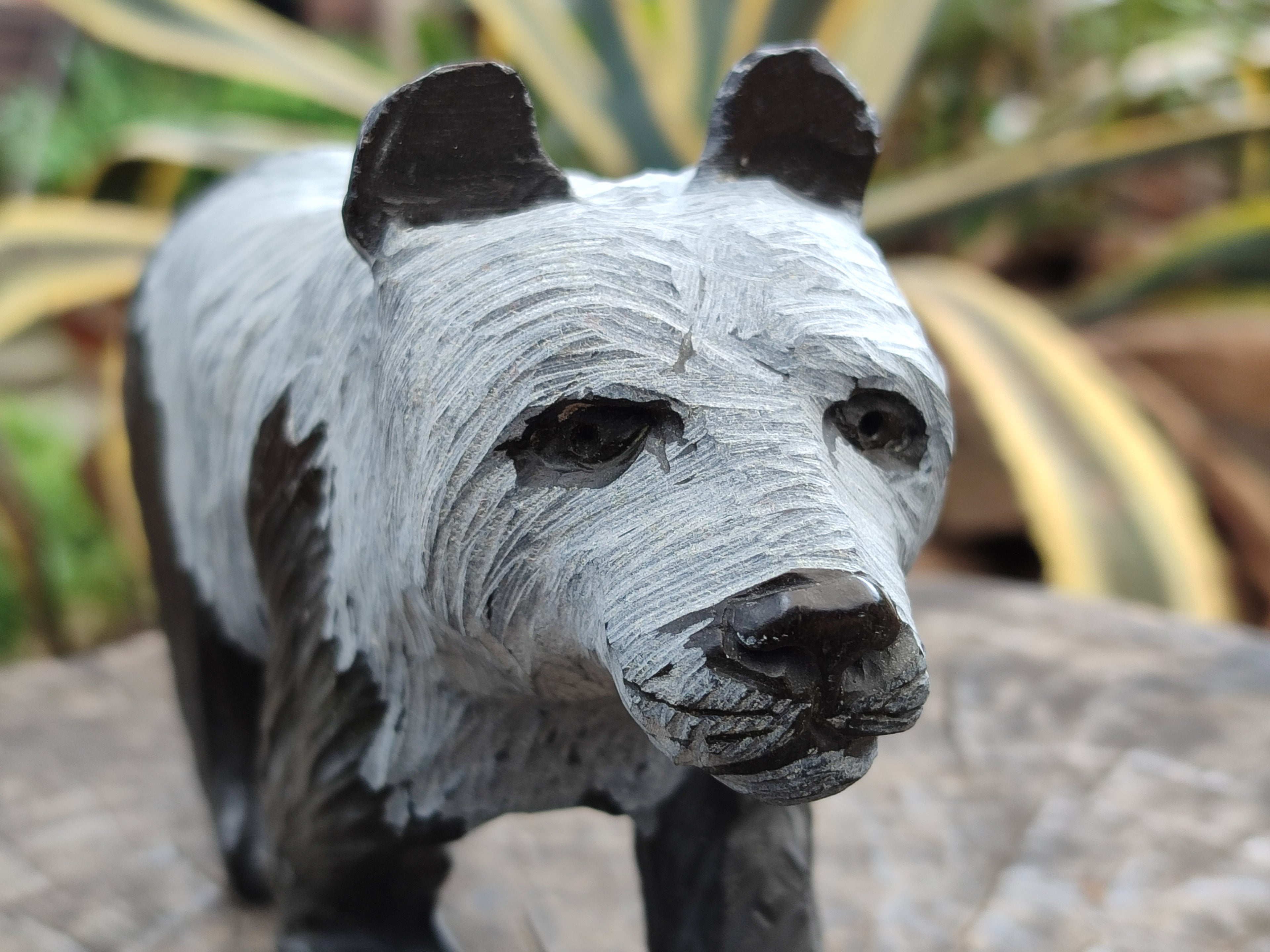 Hand Made Soapstone Panda Carving x 1 From Zimbabwe - Toprock Gemstones and Minerals 