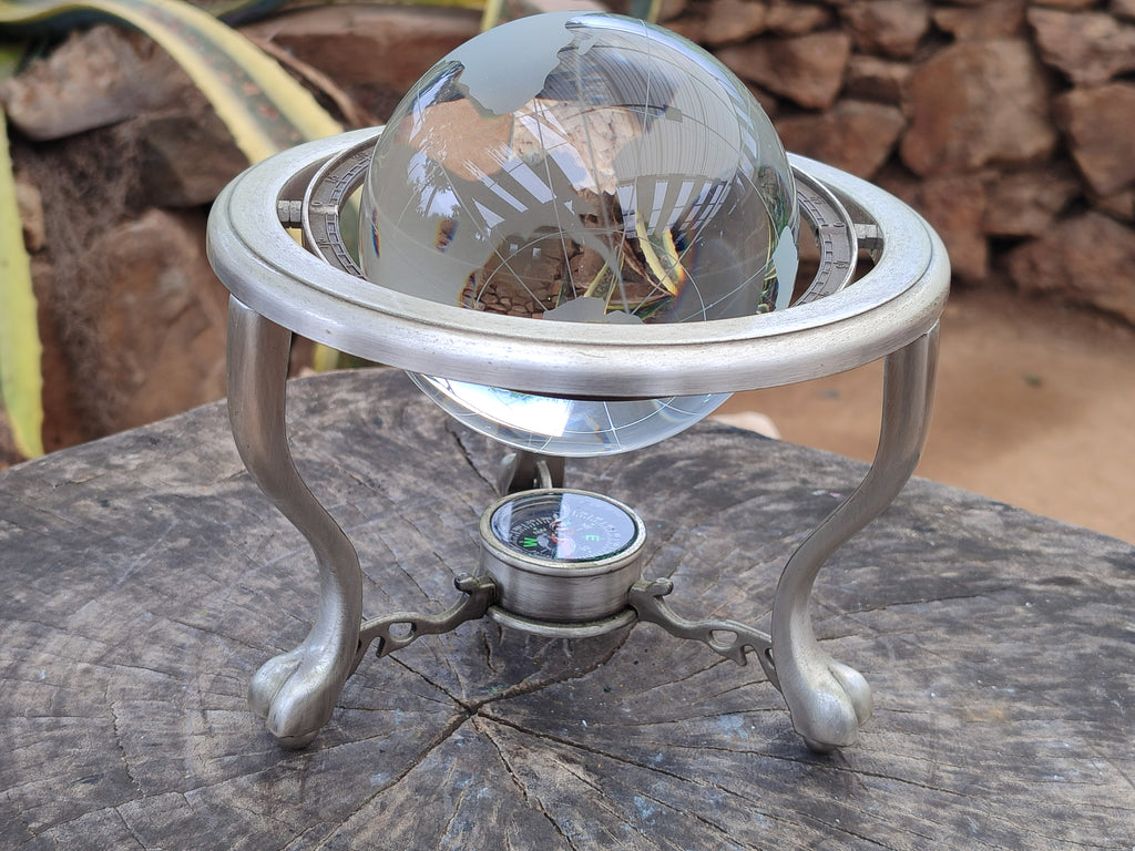 Polished Lead Glass World Globe - sold per item - From China - Toprock Gemstones and Minerals 
