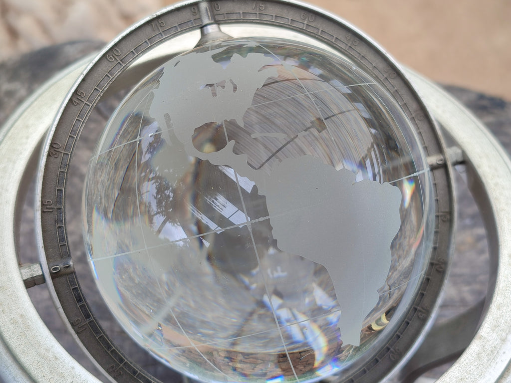 Polished Lead Glass World Globe - sold per item - From China - Toprock Gemstones and Minerals 