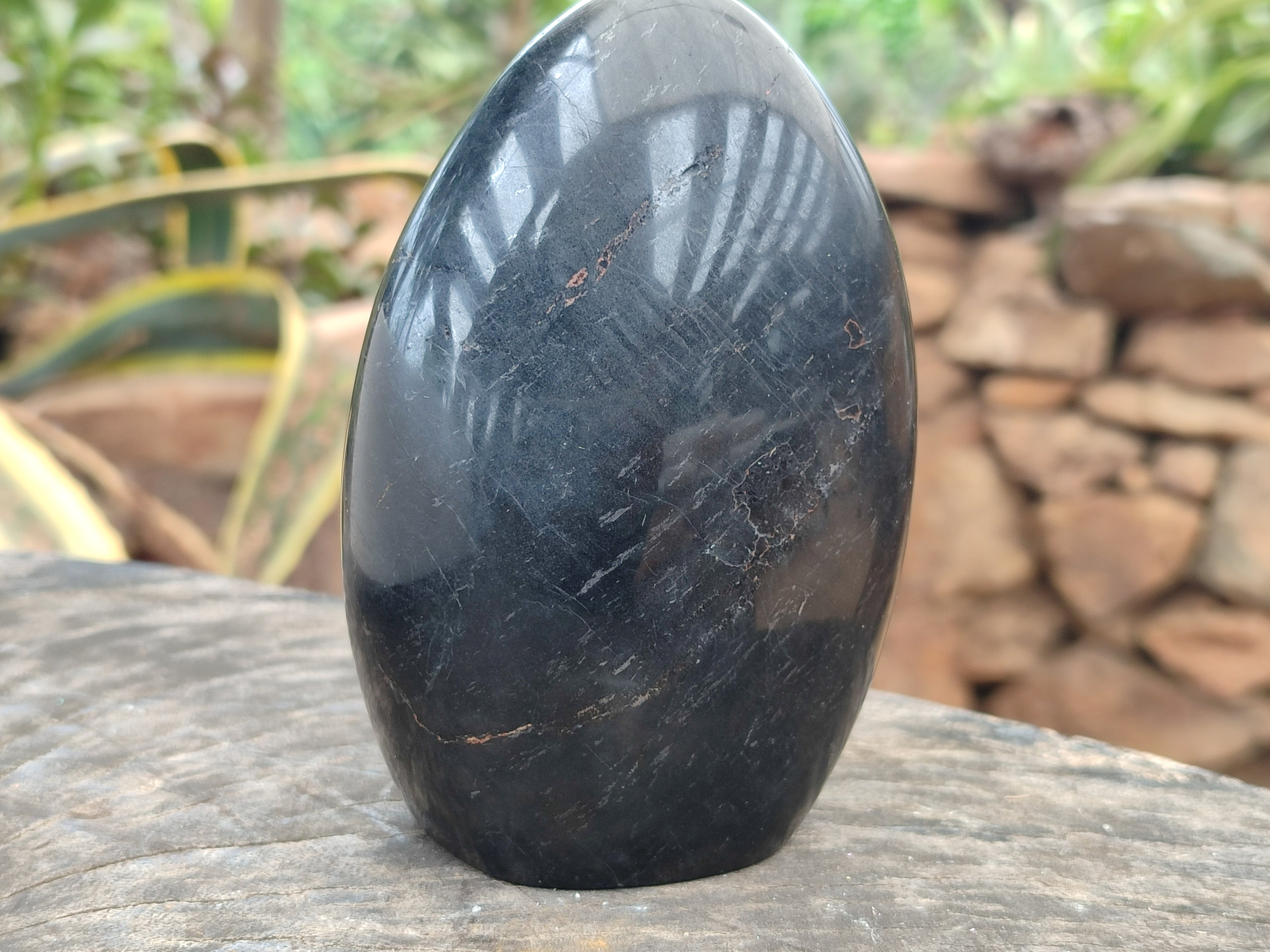 Polished Black Tourmaline Standing Free Forms x 2 From Madagascar - Toprock Gemstones and Minerals 