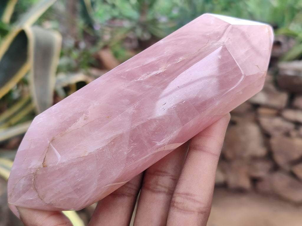 Polished Double Terminated Rose Quartz Points x 6 From Ambatondrazaka, Madagascar - Toprock Gemstones and Minerals 