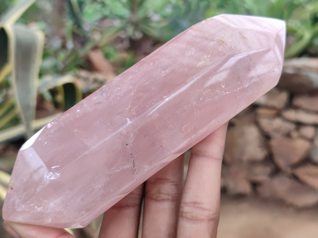 Polished Double Terminated Rose Quartz Points x 6 From Ambatondrazaka, Madagascar - Toprock Gemstones and Minerals 