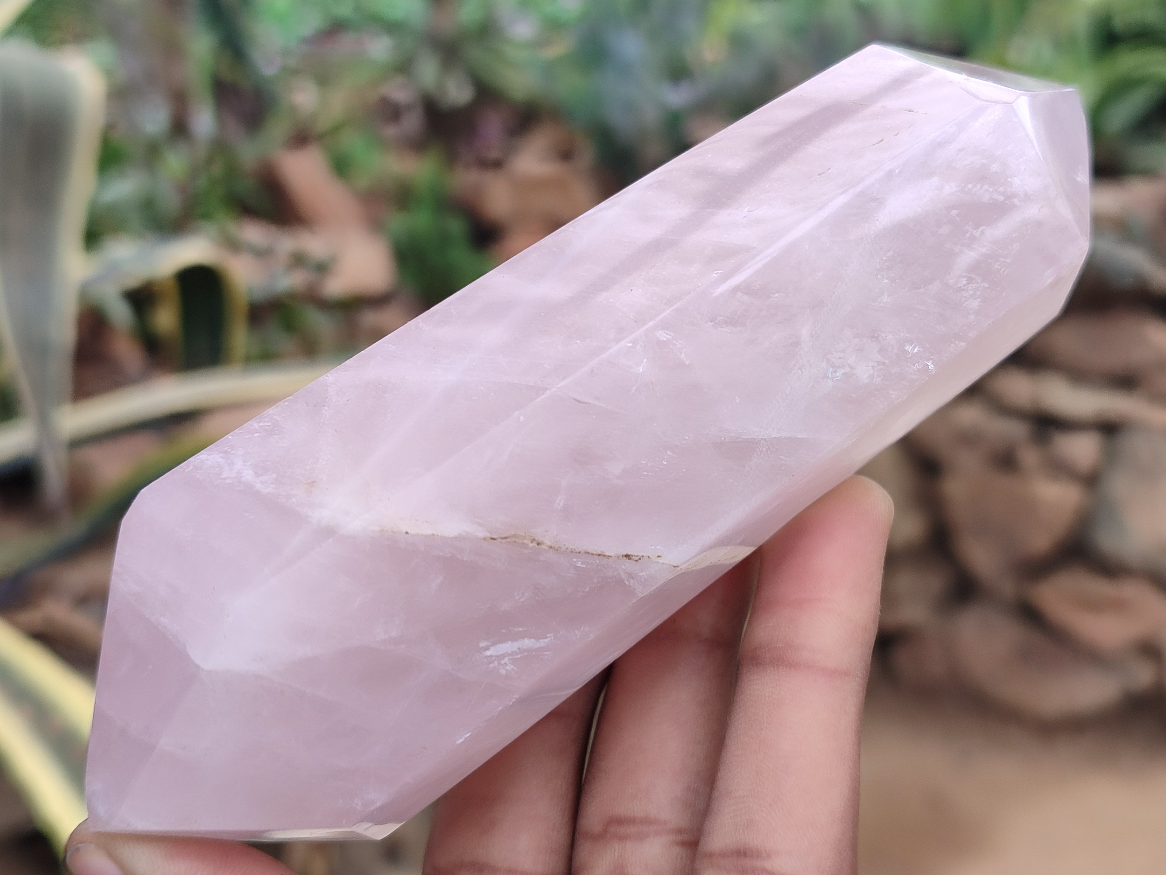 Polished Double Terminated Rose Quartz Points x 6 From Ambatondrazaka, Madagascar - Toprock Gemstones and Minerals 