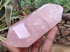 Polished Double Terminated Rose Quartz Points x 6 From Ambatondrazaka, Madagascar - Toprock Gemstones and Minerals 