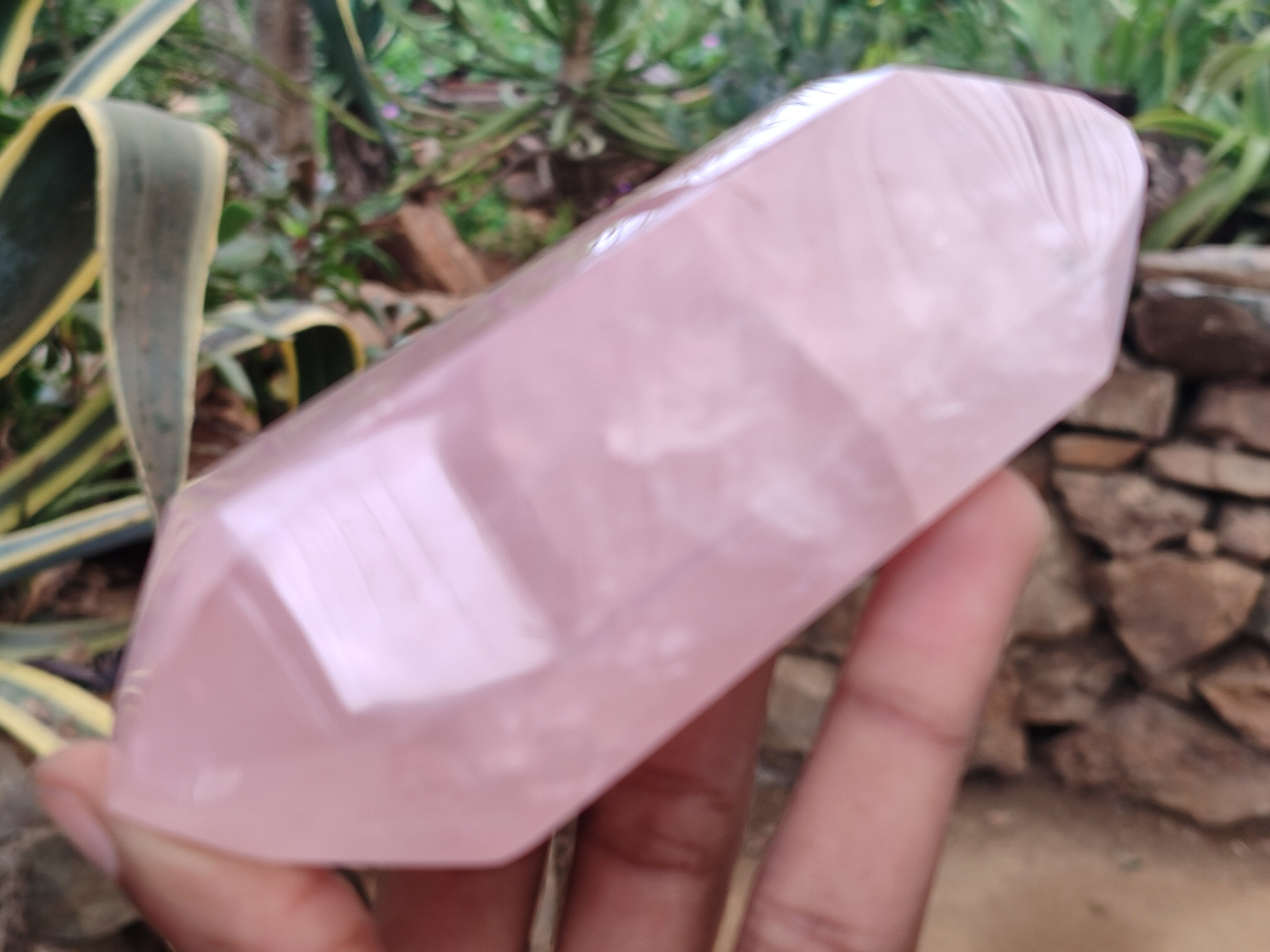 Polished Double Terminated Rose Quartz Points x 6 From Ambatondrazaka, Madagascar - Toprock Gemstones and Minerals 
