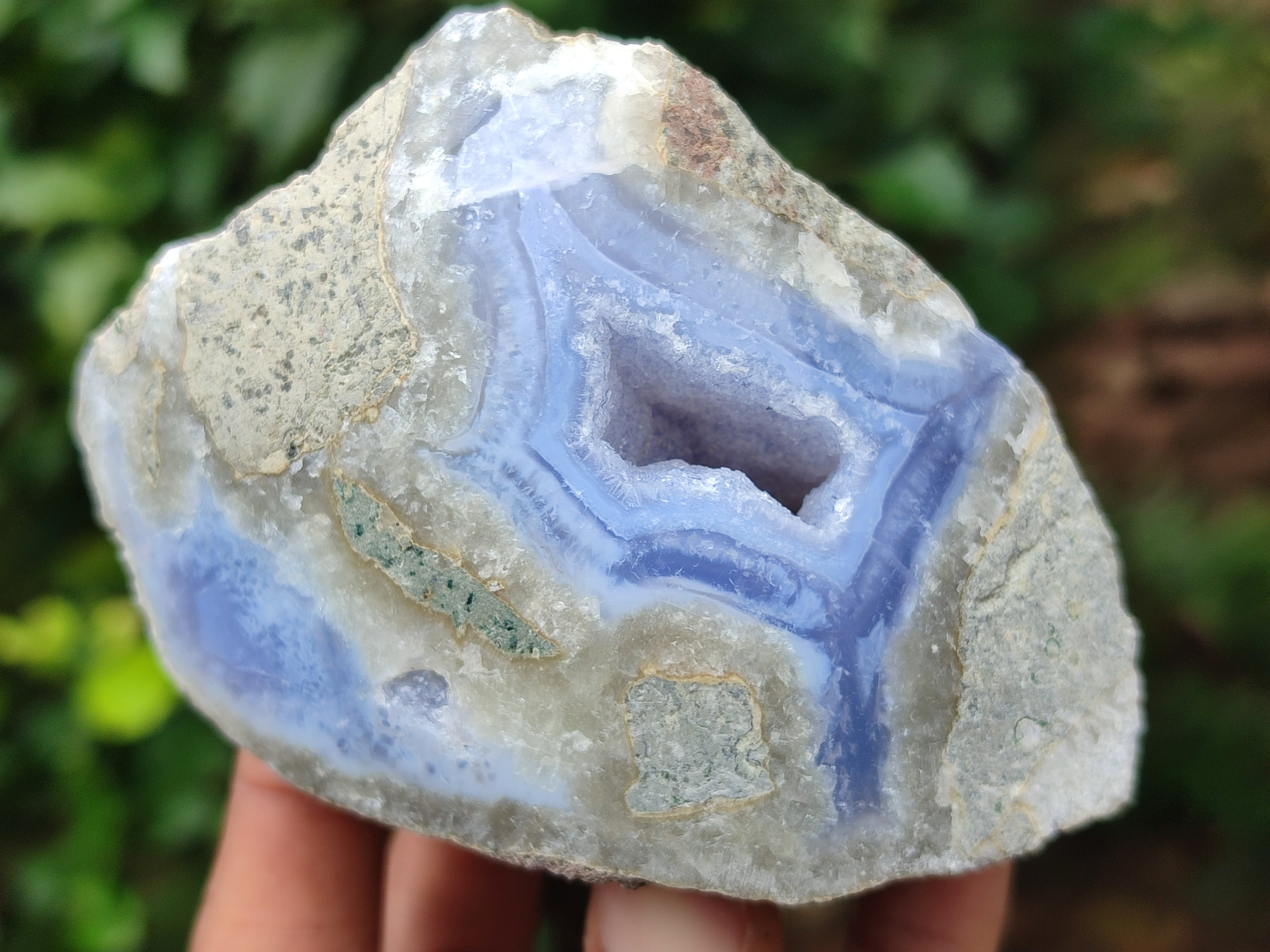 Polished Blue Lace Agate Geodes x 6 From Nsanje, Malawi - Toprock Gemstones and Minerals 
