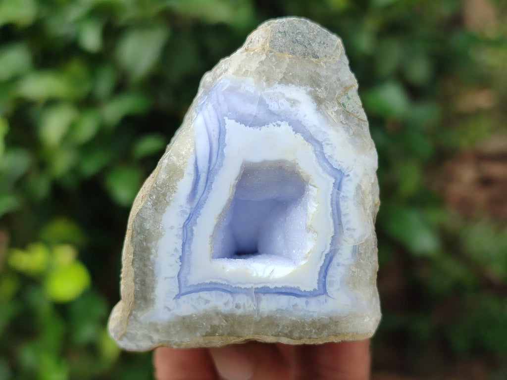 Polished Blue Lace Agate Geodes x 6 From Nsanje, Malawi - Toprock Gemstones and Minerals 