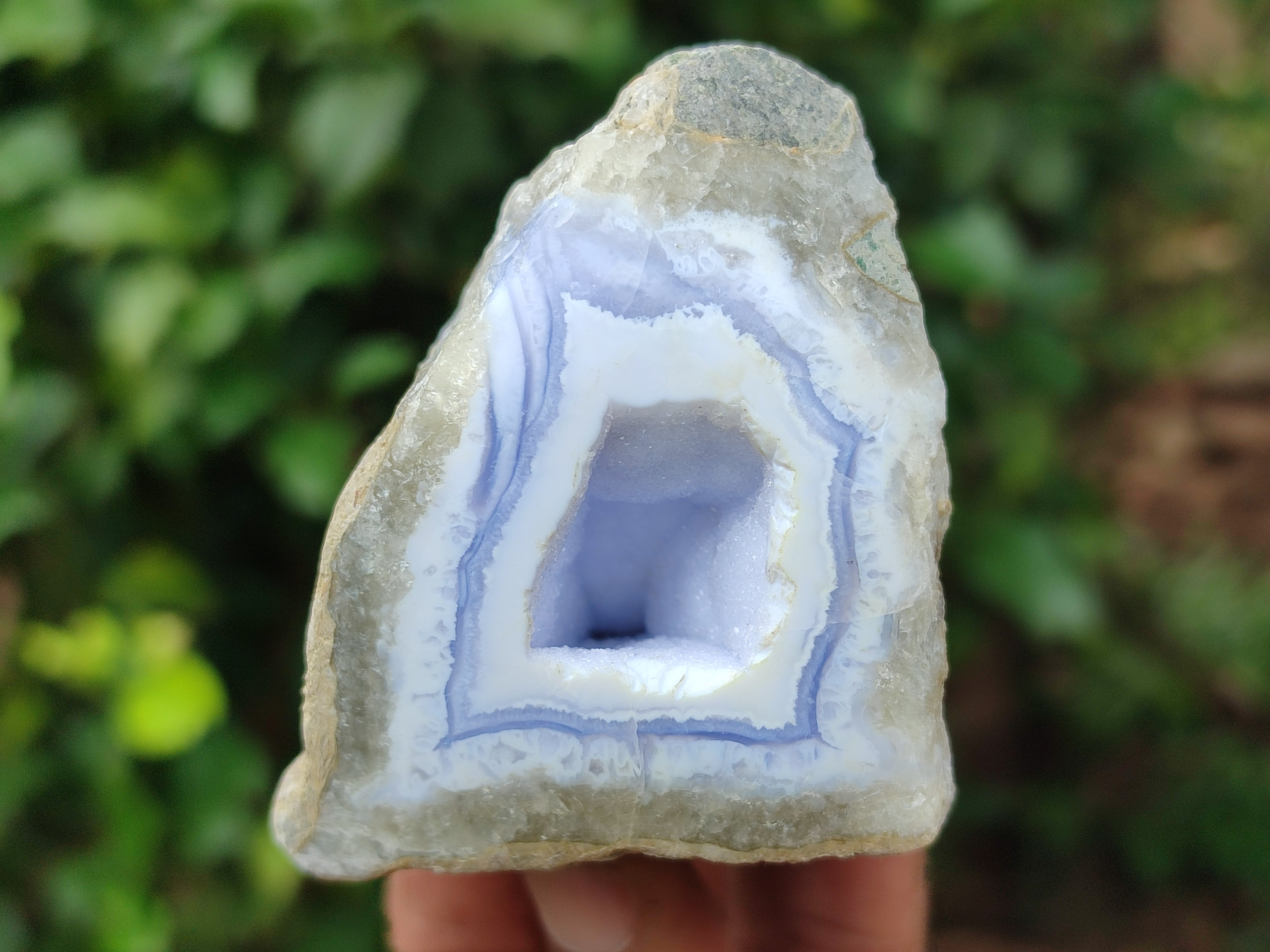 Polished Blue Lace Agate Geodes x 6 From Nsanje, Malawi - Toprock Gemstones and Minerals 