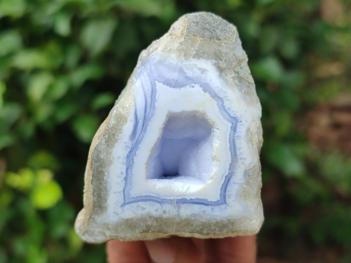 Polished Blue Lace Agate Geodes x 6 From Nsanje, Malawi - Toprock Gemstones and Minerals 