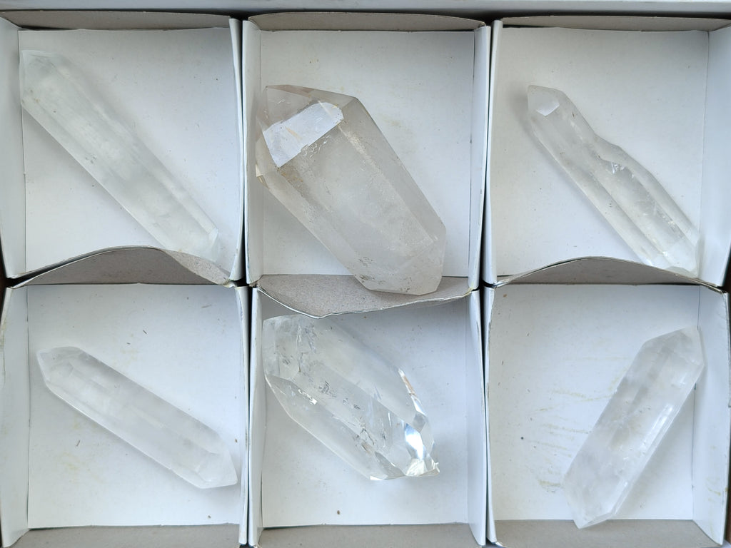 Polished Double Terminated Clear Quartz Crystals x 6 From Madagascar - Toprock Gemstones and Minerals 