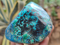 Polished Shattuckite With Chrysocolla and Azurite Free Forms x 3 From Congo - Toprock Gemstones and Minerals 
