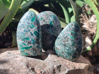 Polished Rare Emerald Mica In Matrix Standing Free Forms x 4 From Mutoko, Zimbabwe - Toprock Gemstones and Minerals 