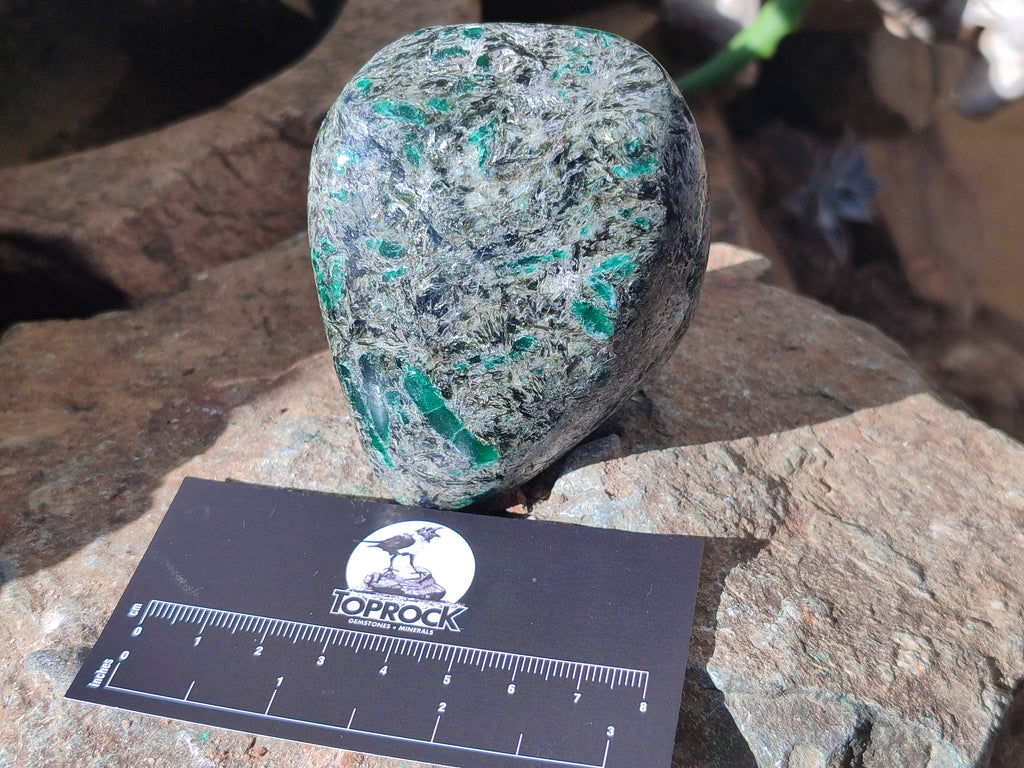 Polished Rare Emerald Mica In Matrix Standing Free Forms x 4 From Mutoko, Zimbabwe - Toprock Gemstones and Minerals 
