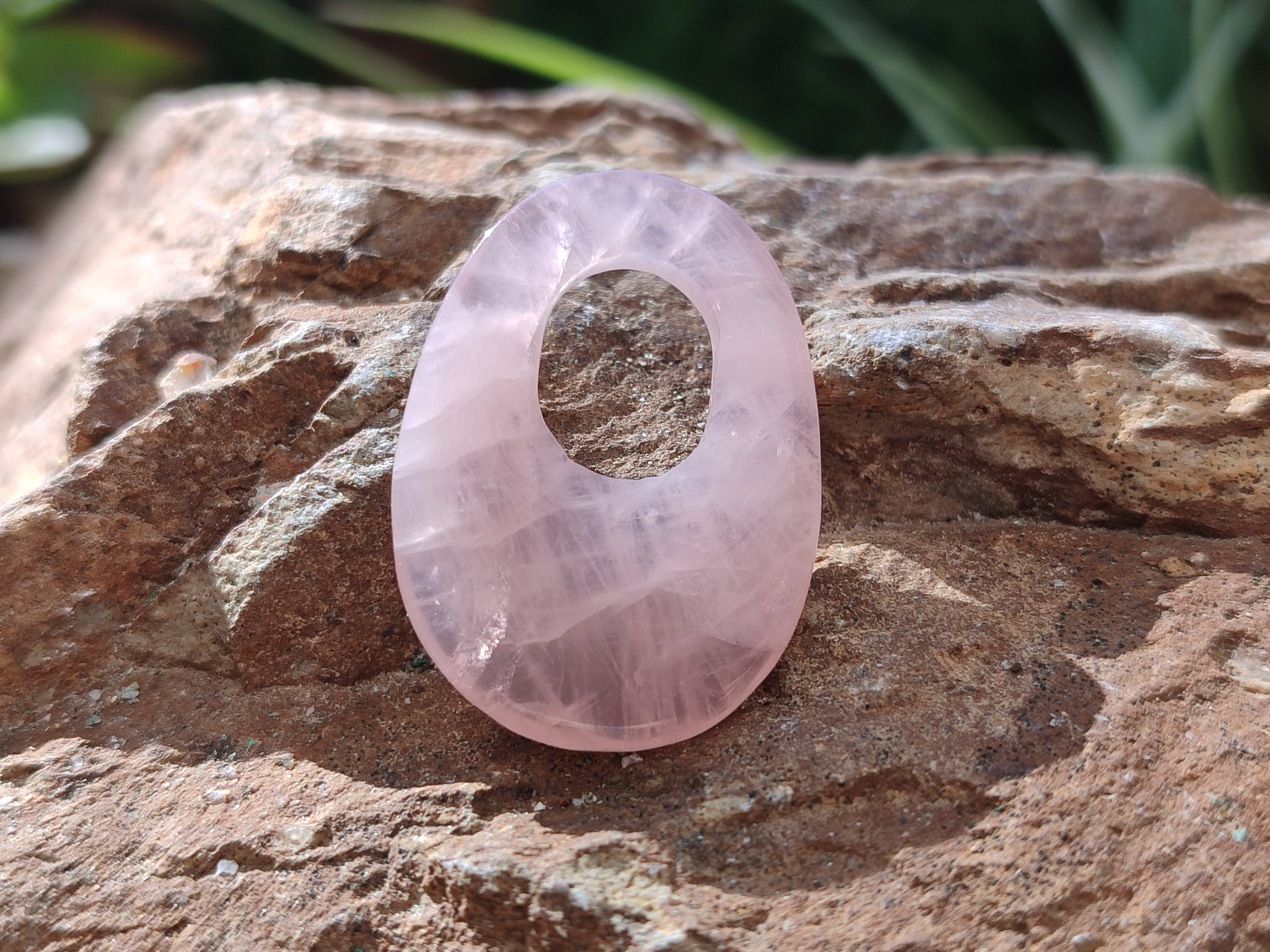Hand Made Rose Quartz Pendants - sold per item - From Madagascar - Toprock Gemstones and Minerals 